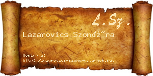 Lazarovics Szonóra névjegykártya